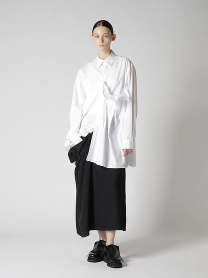 COTTON BROAD LEFT SIDE TUCK SHIRT