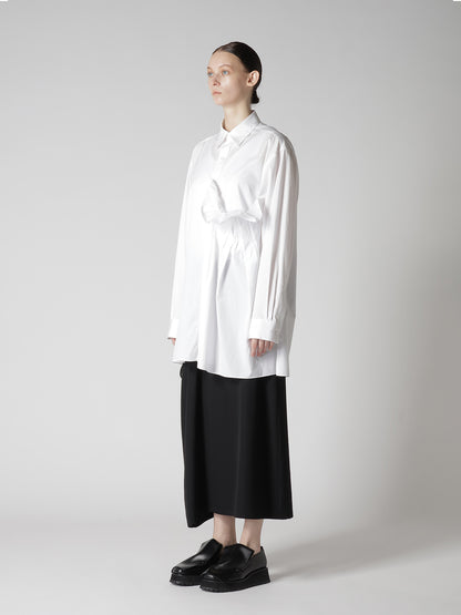 COTTON BROAD LEFT SIDE TUCK SHIRT