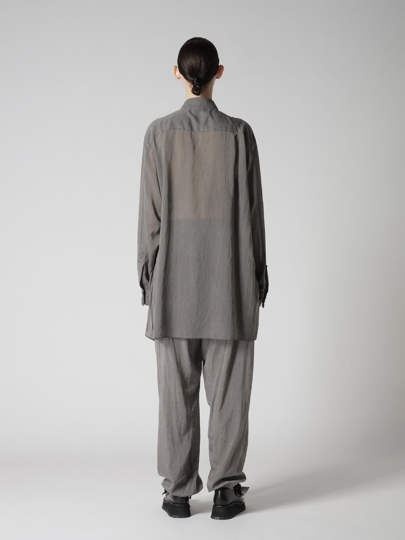 CUPRO/COTTON GARMENT DYED LEFT SIDE TUCK SHIRT