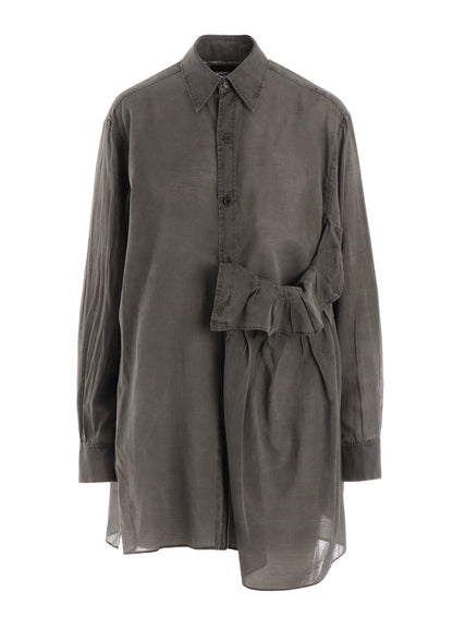 CUPRO/COTTON GARMENT DYED LEFT SIDE TUCK SHIRT