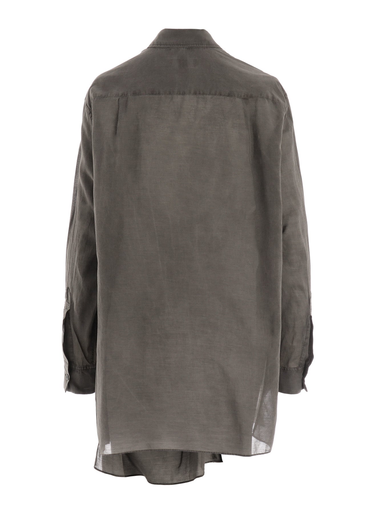 CUPRO/COTTON GARMENT DYED LEFT SIDE TUCK SHIRT