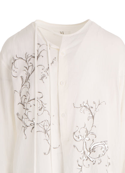 BOTANICAL EMBROIDERY DRAW STRING BROUSE
