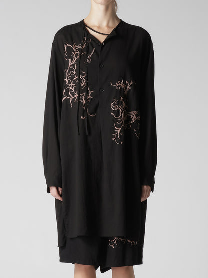 BOTANICAL EMBROIDERY DRAW STRING BROUSE