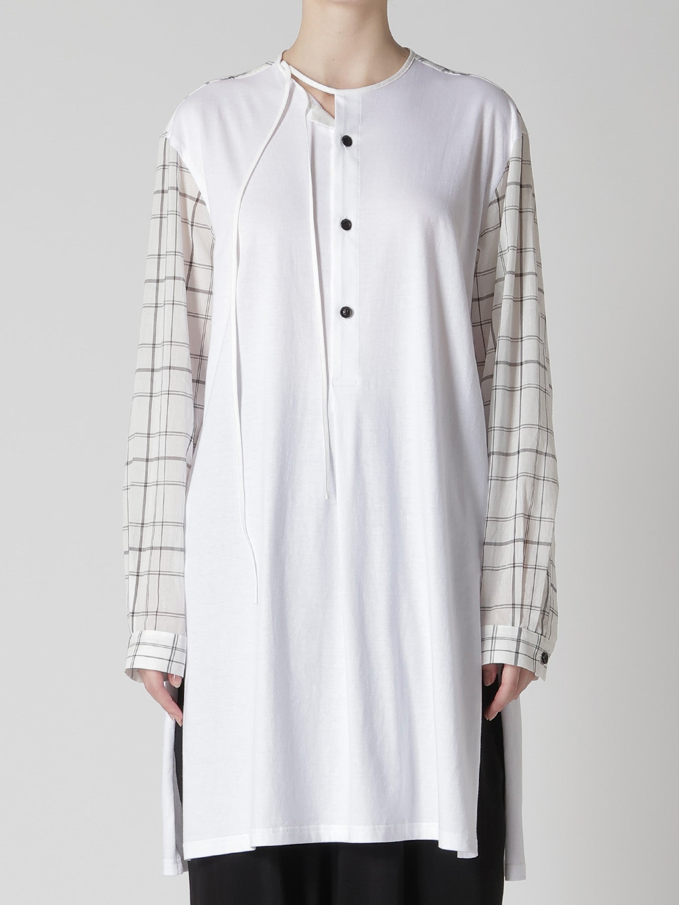 ORGANIC COTTON PLAID BLOUSE