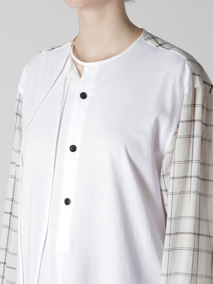 ORGANIC COTTON PLAID BLOUSE
