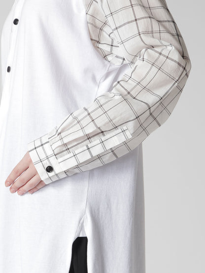 ORGANIC COTTON PLAID BLOUSE
