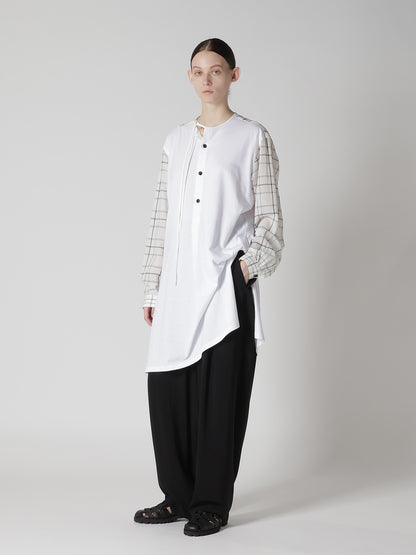 ORGANIC COTTON PLAID BLOUSE