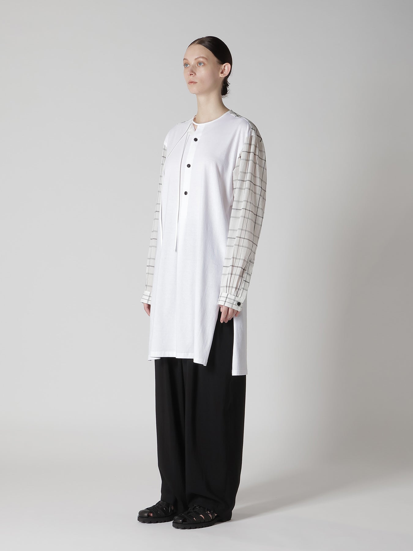 ORGANIC COTTON PLAID BLOUSE