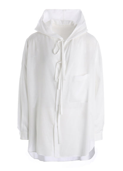 CELLULOSE LAWN HOODED BLOUSE