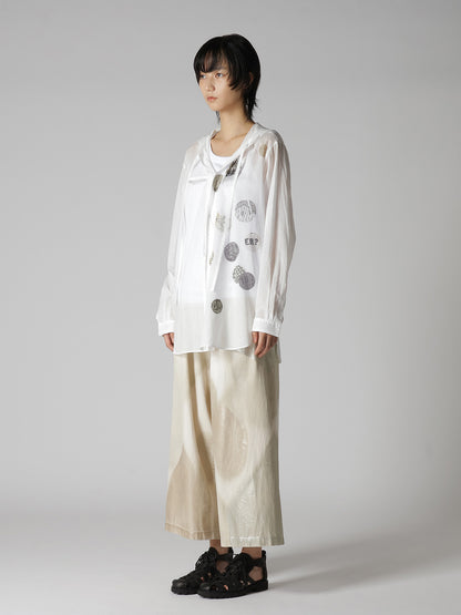 COTTON LAWN ANGEL DOT PRINT HOODED BLOUSE