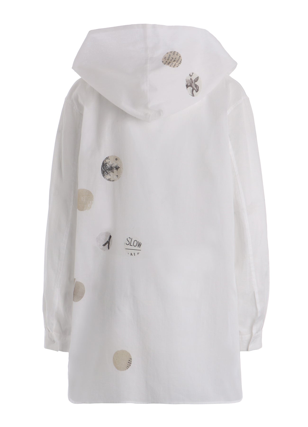 COTTON LAWN ANGEL DOT PRINT HOODED BLOUSE