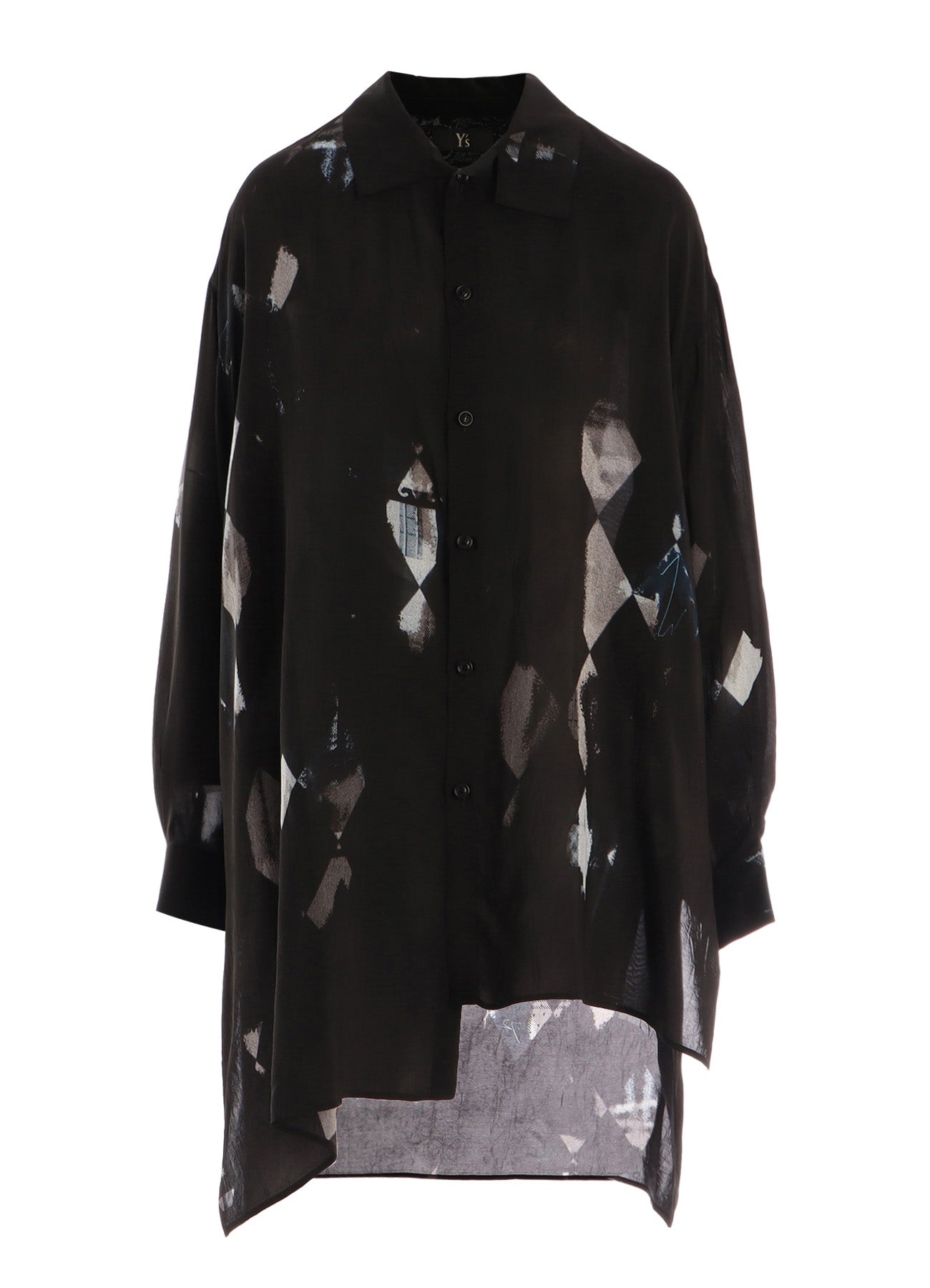 トップス yohji Yamamoto BLOUSE DIAMOND PATTERN CUPRO OVERSIZED BLOUSE – THE SHOP YOHJI YAMAMOTO