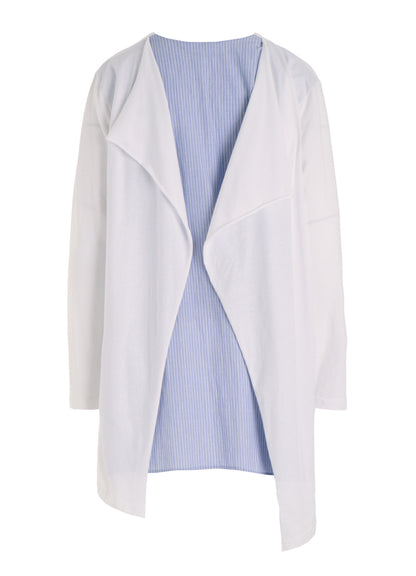 COTTON COMBINATION LONG SLEEVE BLOUSE