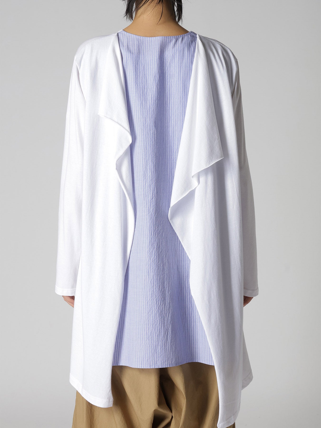 COTTON COMBINATION LONG SLEEVE BLOUSE – THE SHOP YOHJI YAMAMOTO