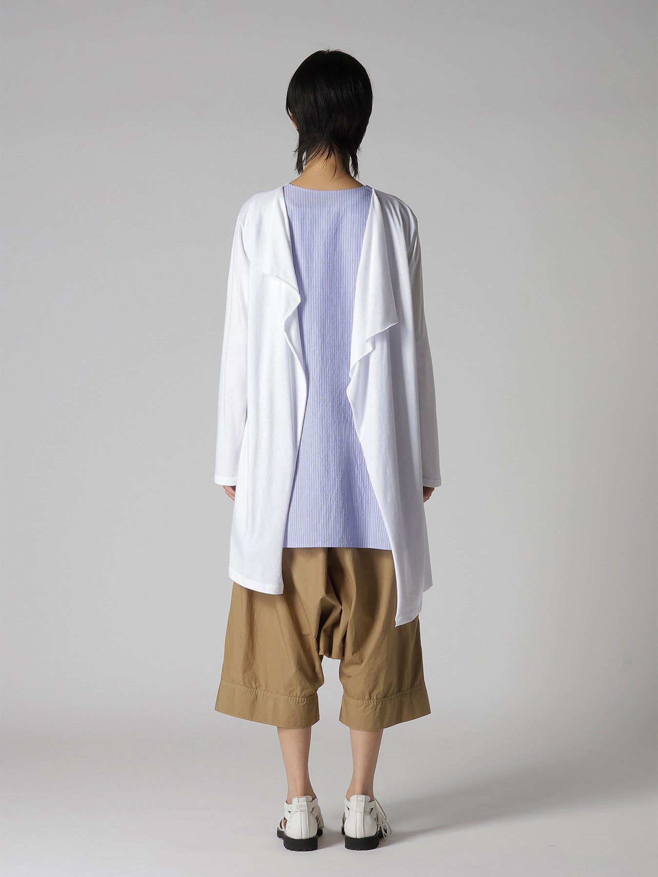 COTTON COMBINATION LONG SLEEVE BLOUSE – THE SHOP YOHJI YAMAMOTO