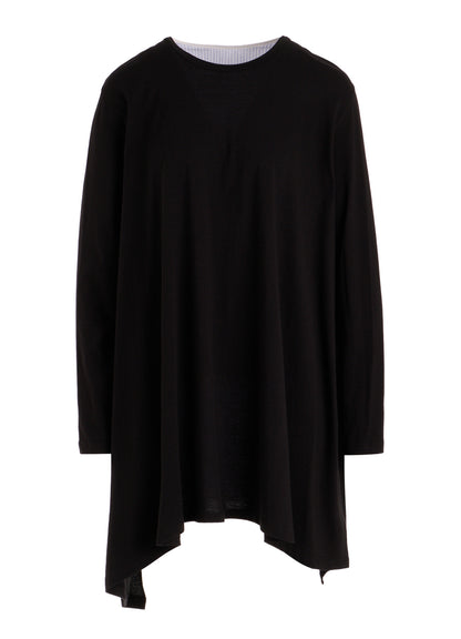 COTTON COMBINATION LONG SLEEVE BLOUSE