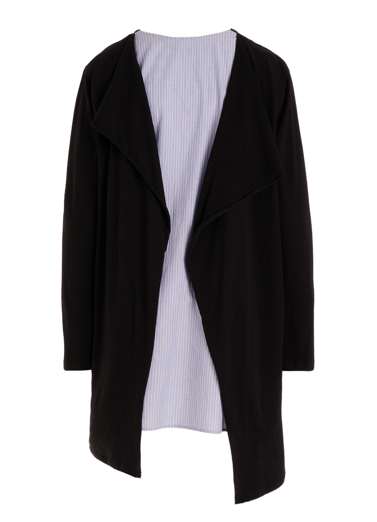 COTTON COMBINATION LONG SLEEVE BLOUSE – THE SHOP YOHJI YAMAMOTO