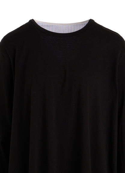 COTTON COMBINATION LONG SLEEVE BLOUSE
