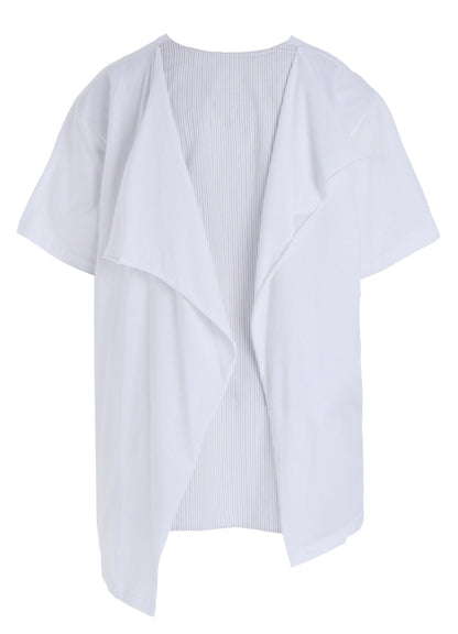 COTTON COMBINATION HALF SLEEVE BLOUSE
