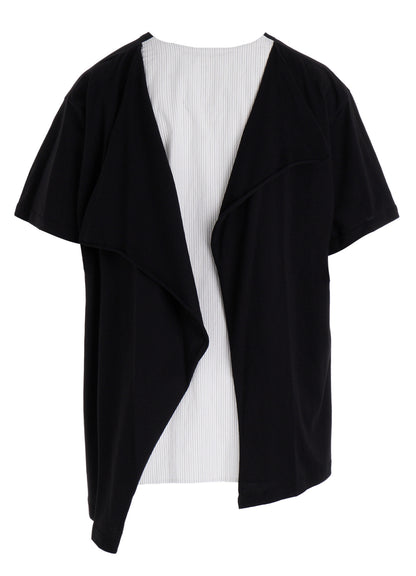 COTTON COMBINATION HALF SLEEVE BLOUSE