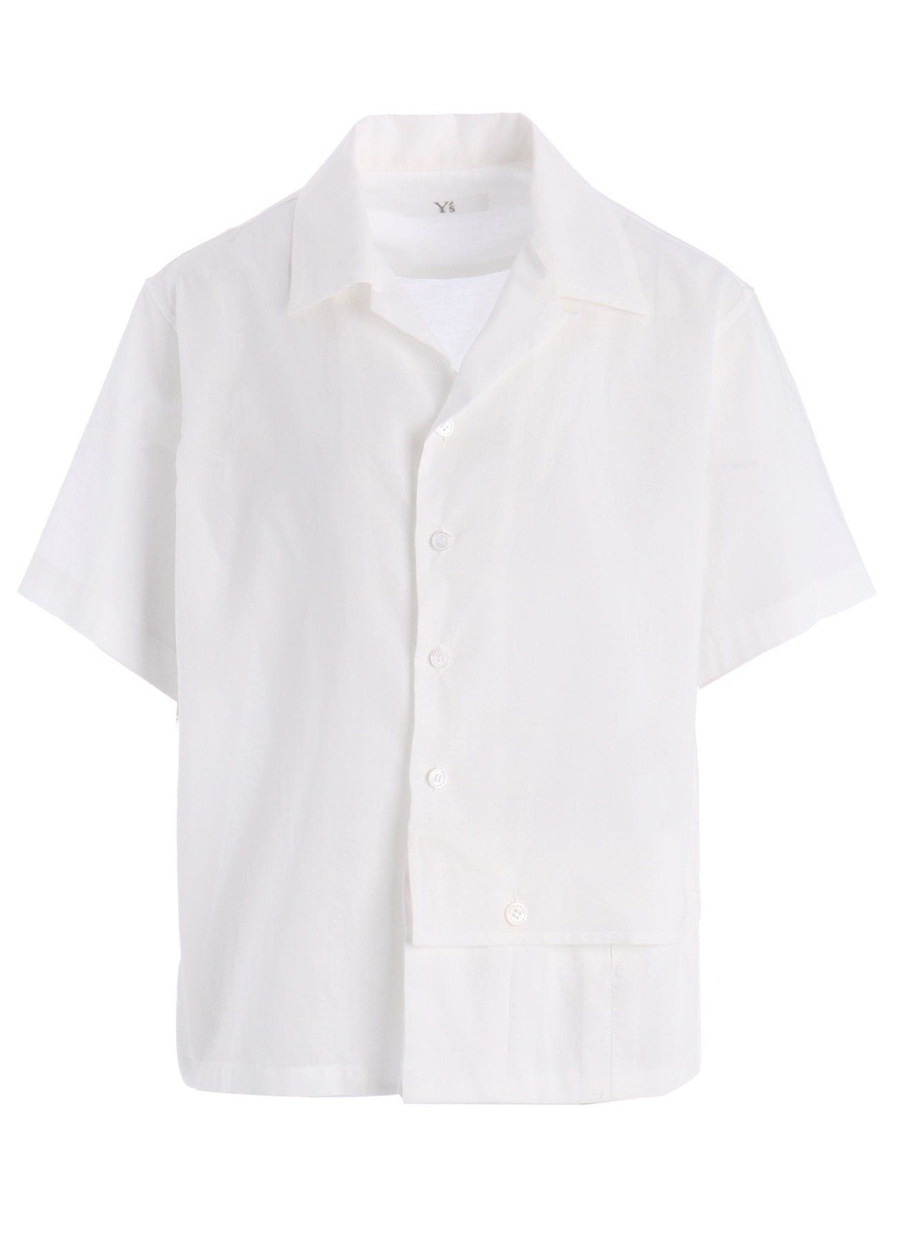 COTTON LAWN OPEN COLLAR SHORT SLEEVE BLOUSE – THE SHOP YOHJI YAMAMOTO