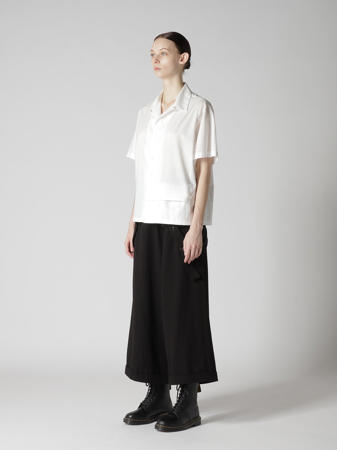 COTTON LAWN OPEN COLLAR SHORT SLEEVE BLOUSE – THE SHOP YOHJI YAMAMOTO