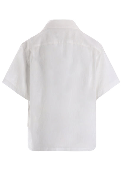 RAMIE OPEN COLLAR SHORT SLEEVE BLOUSE