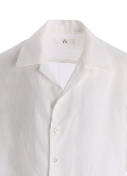 RAMIE OPEN COLLAR SHORT SLEEVE BLOUSE