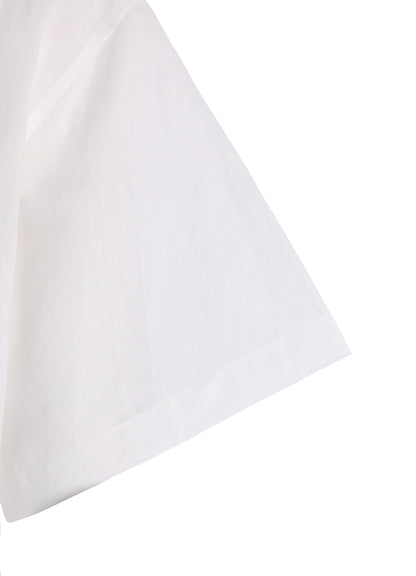 RAMIE OPEN COLLAR SHORT SLEEVE BLOUSE