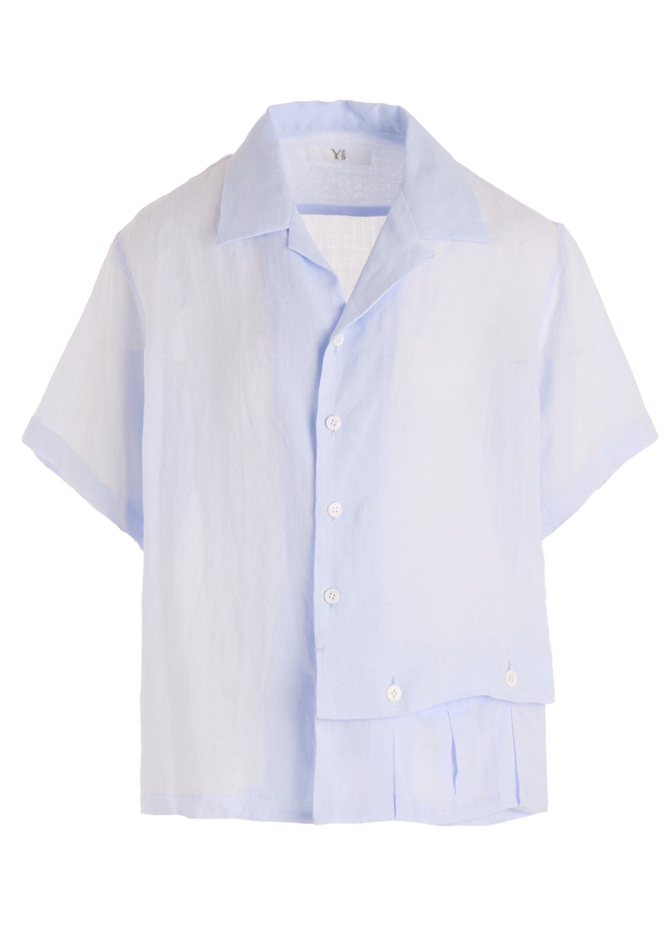 RAMIE OPEN COLLAR SHORT SLEEVE BLOUSE