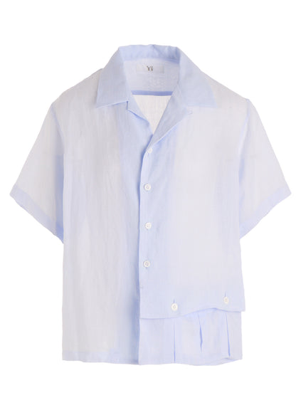 RAMIE OPEN COLLAR SHORT SLEEVE BLOUSE