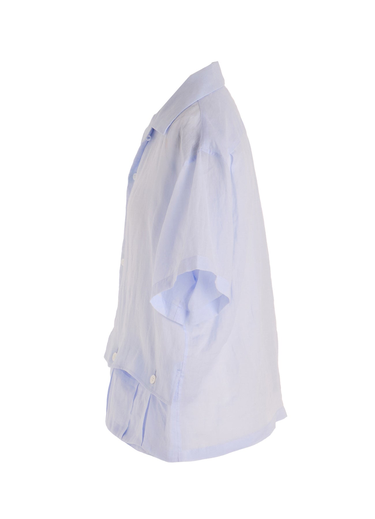 RAMIE OPEN COLLAR SHORT SLEEVE BLOUSE