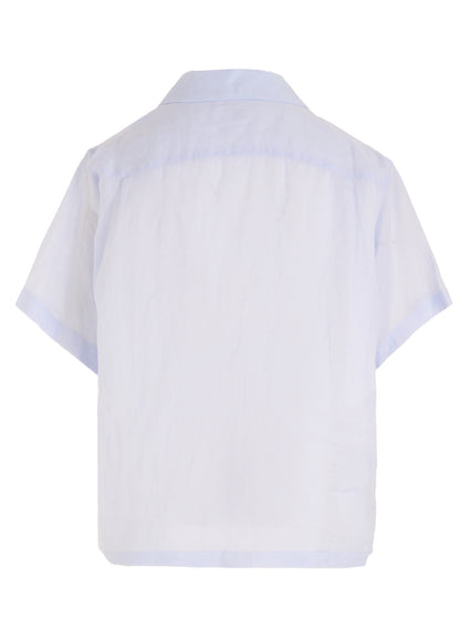 RAMIE OPEN COLLAR SHORT SLEEVE BLOUSE