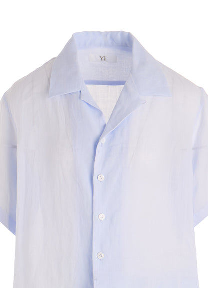 RAMIE OPEN COLLAR SHORT SLEEVE BLOUSE