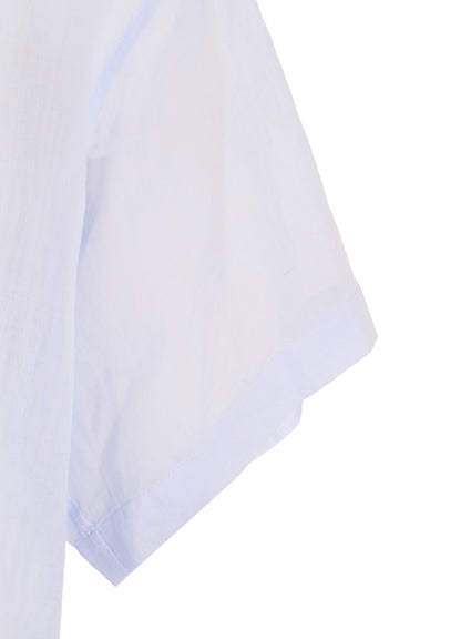 RAMIE OPEN COLLAR SHORT SLEEVE BLOUSE