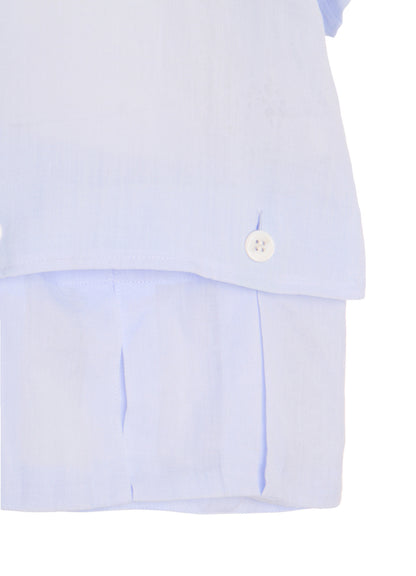 RAMIE OPEN COLLAR SHORT SLEEVE BLOUSE