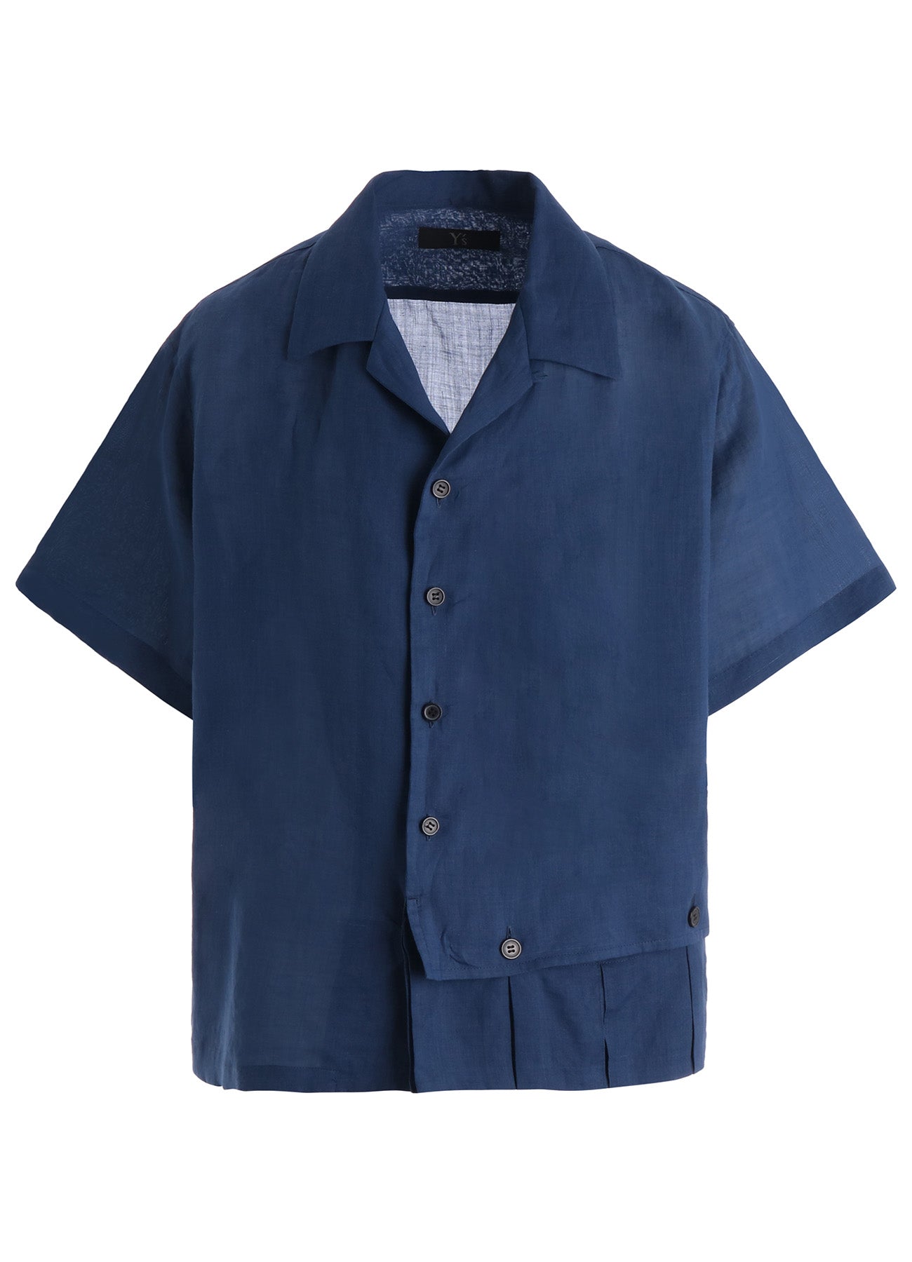 RAMIE OPEN COLLAR SHORT SLEEVE BLOUSE – THE SHOP YOHJI YAMAMOTO