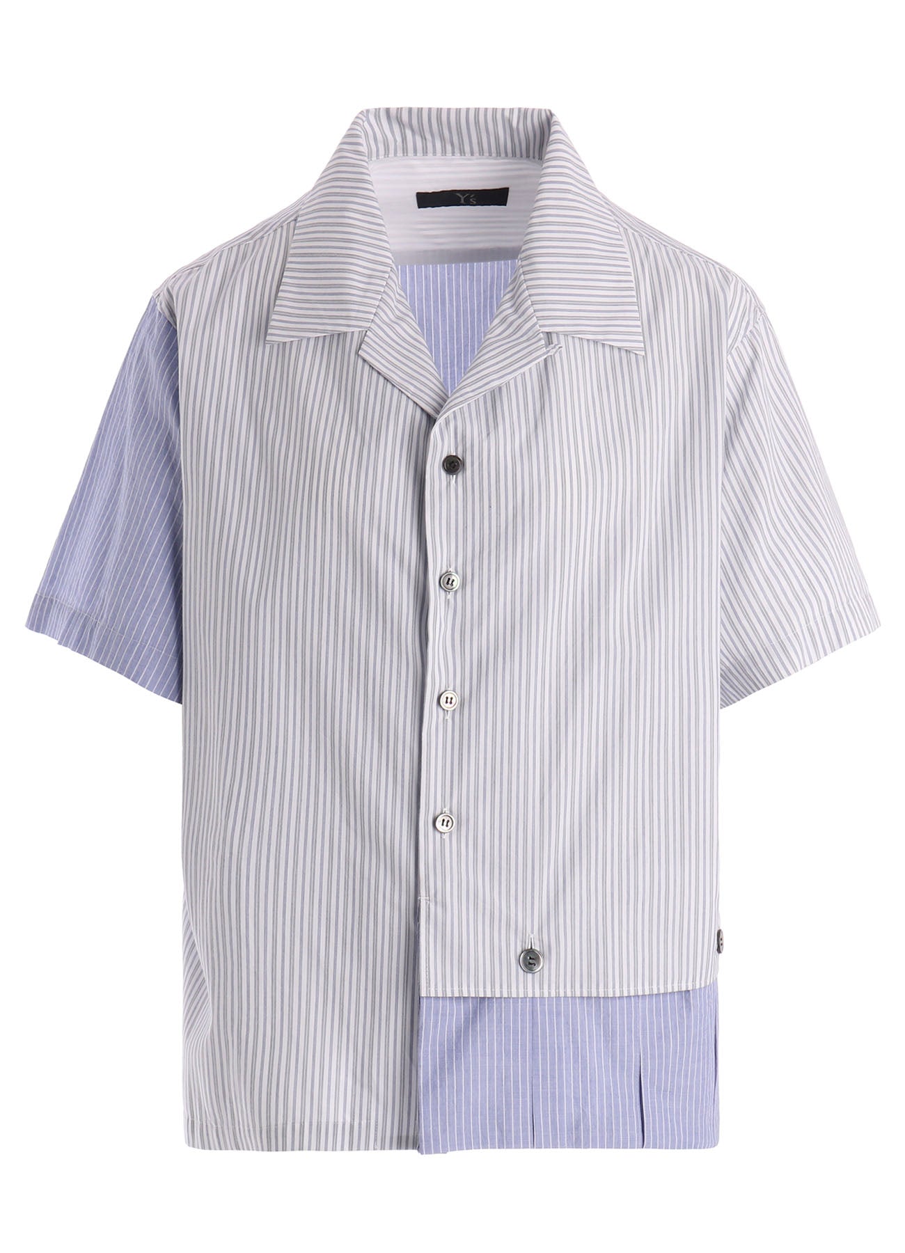 OPEN COLLAR SHORT SLEEVE BLOUSE