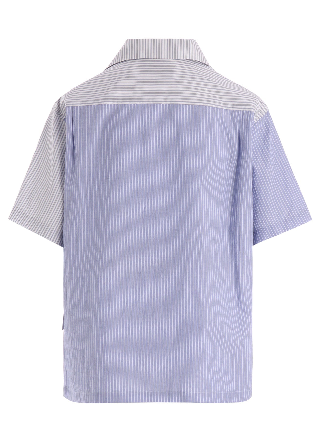 OPEN COLLAR SHORT SLEEVE BLOUSE