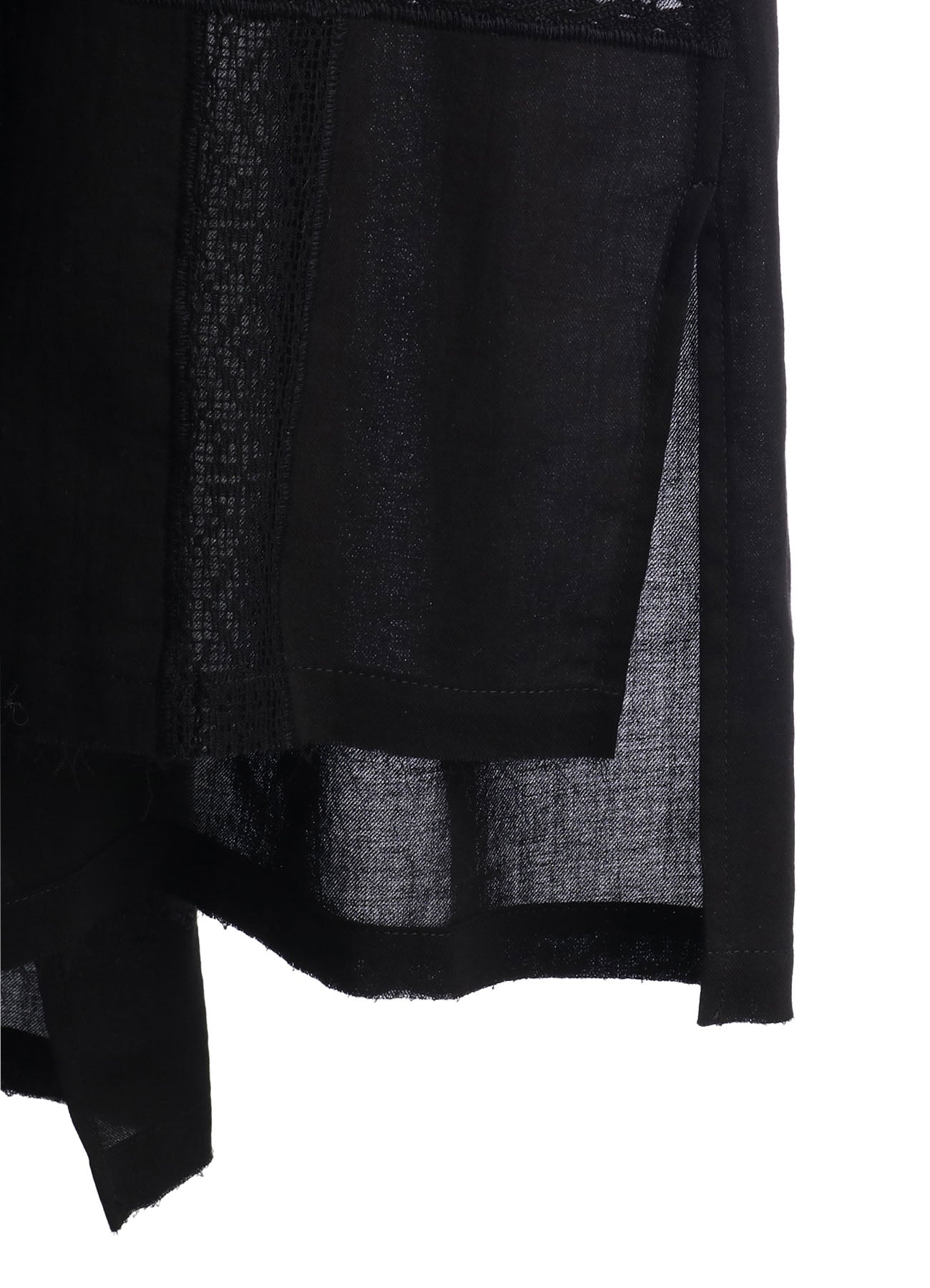 COTTON LACE PATCHWORK STAND COLLAR BLOUSE