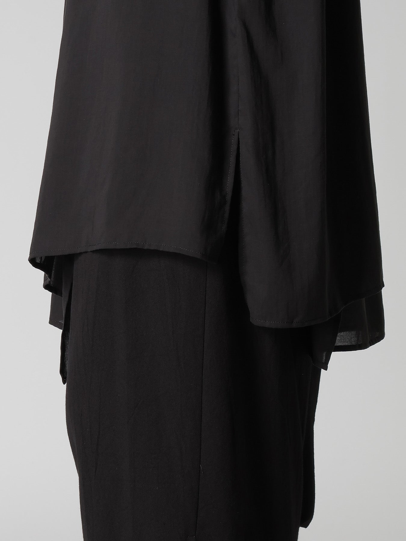 CELLULOSE LAWN STAND COLLAR BLOUSE