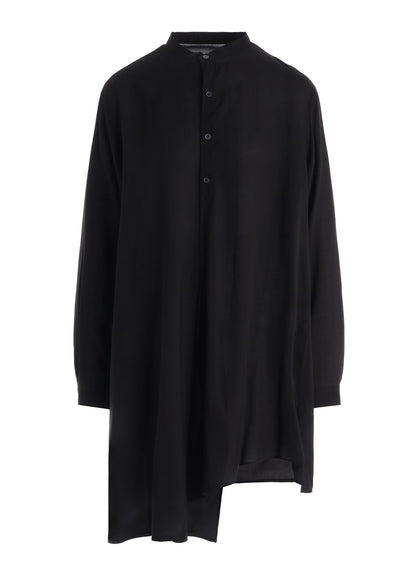 CELLULOSE LAWN STAND COLLAR BLOUSE