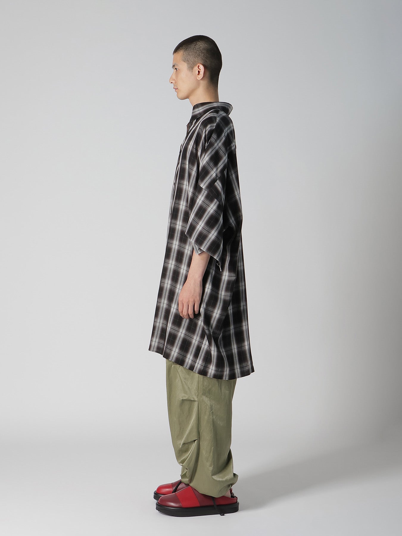CUPRO SPUN PLAID BIG SHIRT