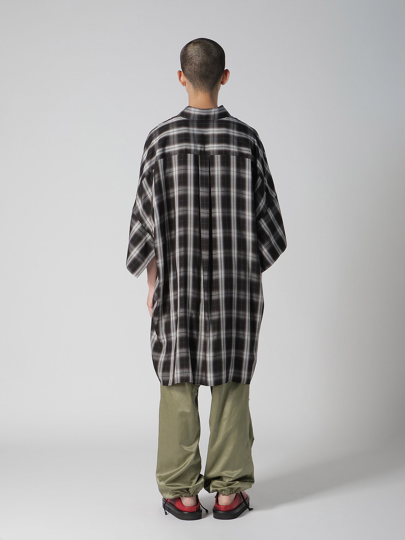 CUPRO SPUN PLAID BIG SHIRT