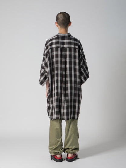 CUPRO SPUN PLAID BIG SHIRT