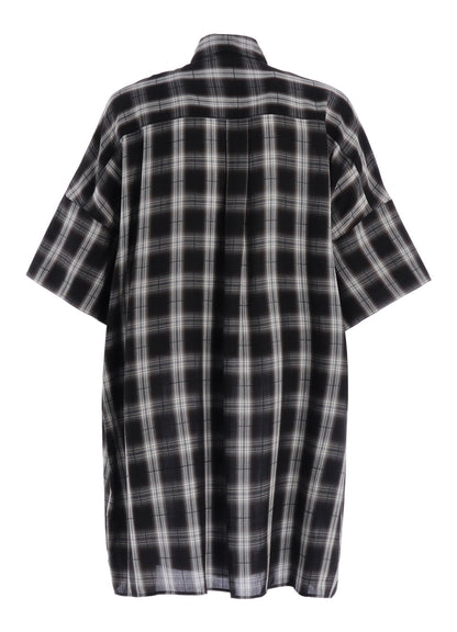 CUPRO SPUN PLAID BIG SHIRT