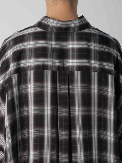 CUPRO SPUN PLAID BIG SHIRT