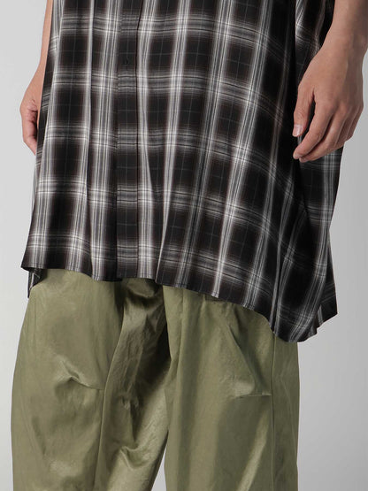 CUPRO SPUN PLAID BIG SHIRT