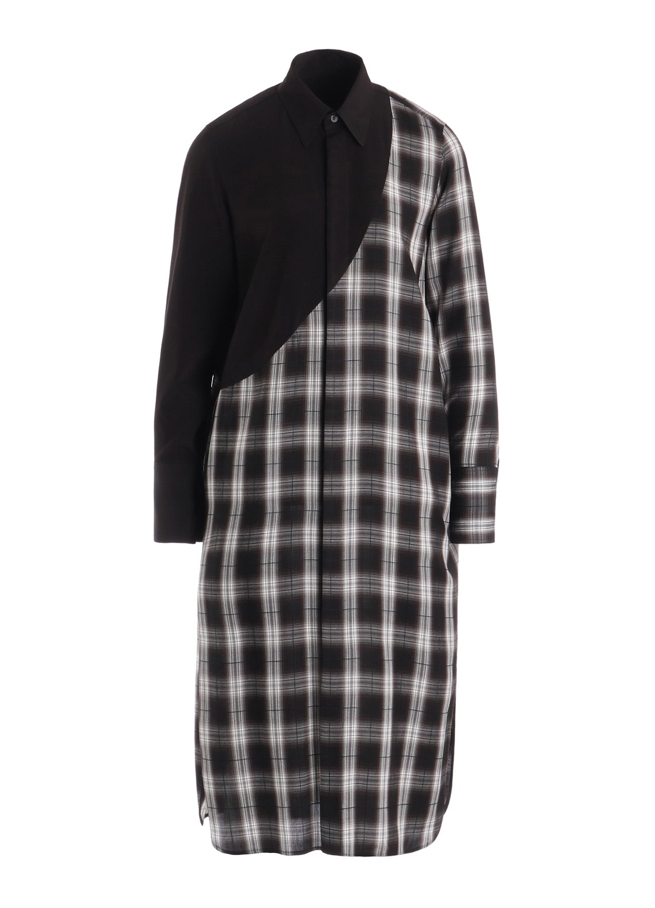 CUPRO SPUN PLAID LONG SHIRT