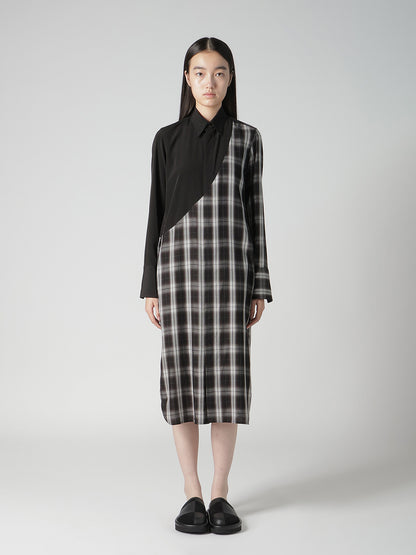 CUPRO SPUN PLAID LONG SHIRT